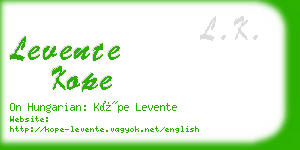 levente kope business card